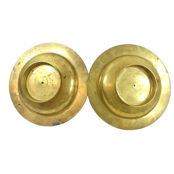 Brass Ashtrays with Tooled Embossed Raised Relief Floral Pattern Vintage - Picture 6 of 8